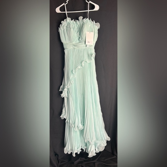 MAC DUGGAL 49537 NWT Pleated Tiered Ruffled Strapless Gown - Picture 6 of 10